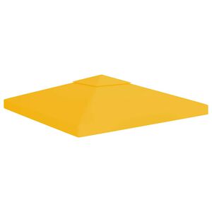 vidaXL s&aacute;rga k&eacute;tszintes pavilon-tetőponyva 310 g/m&sup2; 3 x 3 m