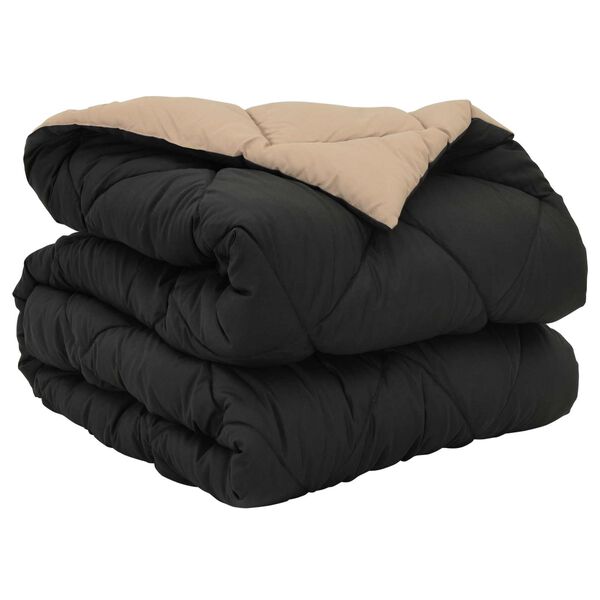 vidaXL Teljes &eacute;ves takar&oacute; Fekete &eacute;s Taupe 200 x 140 cm Mikrosz&aacute;l