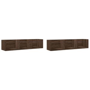 vidaXL 2 db barna t&ouml;lgysz&iacute;nű szerelt fa faliszekr&eacute;ny 75x18x16,5 cm