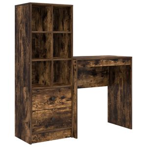 vidaXL Asztal F&uuml;st&ouml;lt t&ouml;lgy 115,5 x 40 x 127 cm 2 db