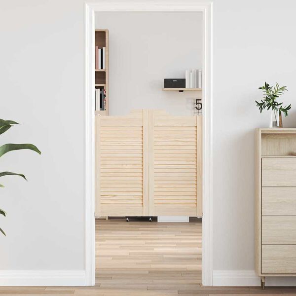 vidaXL t&ouml;m&ouml;rfa fenyőfa lengőajt&oacute;k lamell&aacute;s kialak&iacute;t&aacute;s&uacute; 1 p&aacute;r 80x80 cm