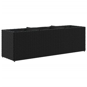vidaXL fekete polyrattan kerti &uuml;ltetől&aacute;da 3 cser&eacute;ppel 105x30x32 cm