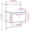 vidaXL 2 db f&uuml;st&ouml;s t&ouml;lgy szerelt fa fali &eacute;jjeliszekr&eacute;ny 35x30x51 cm