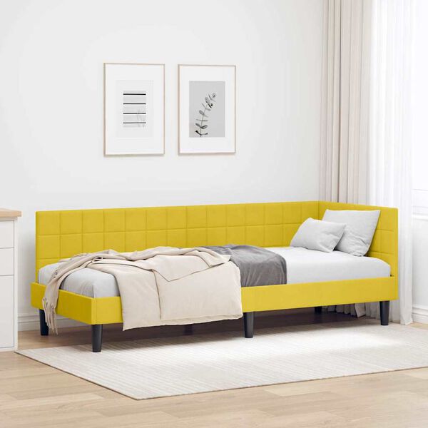 vidaXL Sarok&aacute;gy keret fejt&aacute;ml&aacute;val S&aacute;rga 80 cm x 200 cm B&aacute;rsony