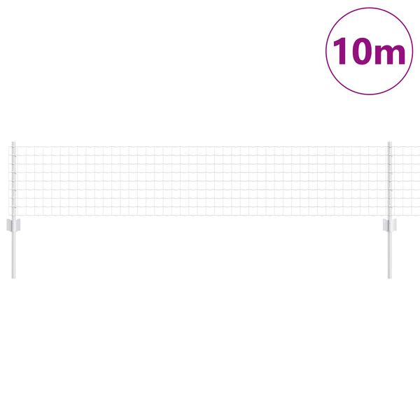 vidaXL Ker&iacute;t&eacute;s oszlopokkal Ez&uuml;st 0,4 x 10 m Ac&eacute;l