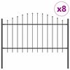 vidaXL Kerti Ker&iacute;t&eacute;s WOERDEN 8 db 170 x 140 cm Porsz&oacute;rt ac&eacute;l Sz&uuml;rke
