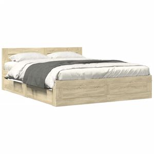 vidaXL sonoma t&ouml;lgy sz&iacute;nű szerelt fa &aacute;gykeret fejt&aacute;ml&aacute;val 160x200 cm