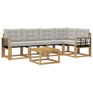 vidaXL K&uuml;lt&eacute;ri kanap&eacute; szett p&aacute;rn&aacute;val 6 pcs Feh&eacute;r &eacute;s Vil&aacute;gossz&uuml;rke