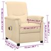 vidaXL krémszínű szövet elektromos masszázsfotel