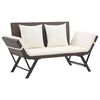 vidaXL barna polyrattan kerti pad p&aacute;rn&aacute;val 176 cm