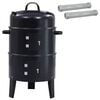 vidaXL K&uuml;lt&eacute;ri grill &Oslash; 40 x 80 cm Ac&eacute;l Fekete