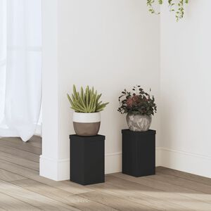 vidaXL 2 db fekete szerelt fa n&ouml;v&eacute;nytart&oacute; &aacute;llv&aacute;ny 10 x 10 x 18 cm