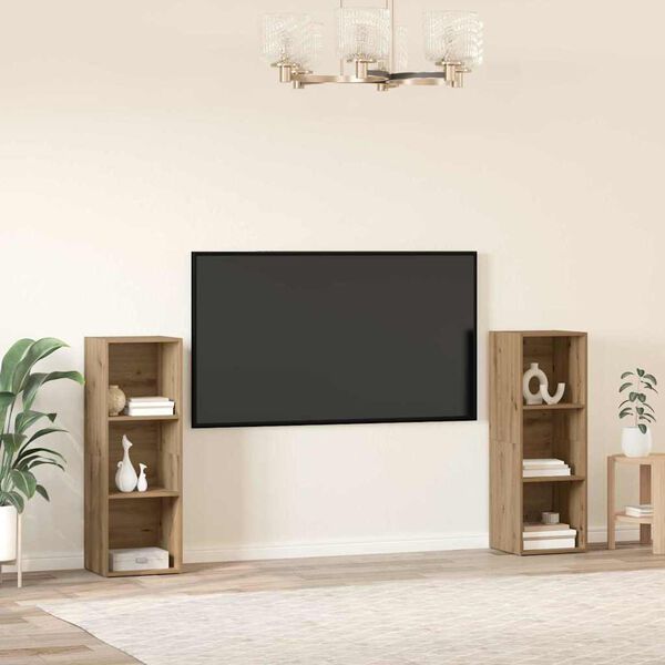 vidaXL TV szekr&eacute;ny garnit&uacute;ra 2 pcs Artisan t&ouml;lgy 107 x 35 x 37 cm