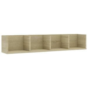 vidaXL sonoma t&ouml;lgy szerelt fa CD-tart&oacute; fali polc 100x18x18 cm