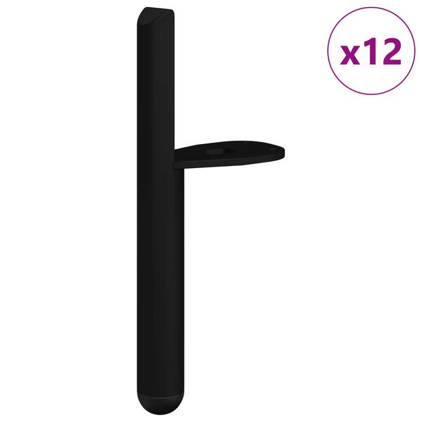 vidaXL B&uacute;tor l&aacute;bak 12 pcs Fekete 66 x 36 x 160 mm Vas