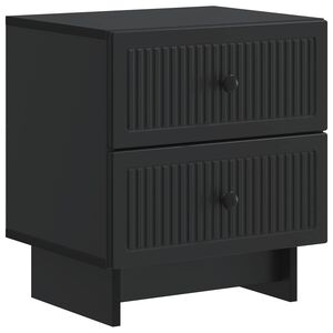 vidaXL &Eacute;jjeliszekr&eacute;ny fi&oacute;kkal Fekete 43 x 34,5 x 47,5 cm Szerelt Fa