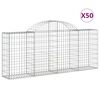 vidaXL 50 db &iacute;ves horganyzott vas gabion kos&aacute;r 200x30x80/100 cm