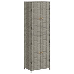 vidaXL sz&uuml;rke polyrattan kerti t&aacute;rol&oacute;szekr&eacute;ny 59 x 40 x 180 cm