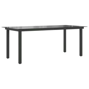 vidaXL fekete alum&iacute;nium &eacute;s &uuml;veg kerti asztal 190 x 90 x 74 cm
