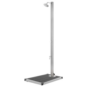 vidaXL rozsdamentes ac&eacute;l kerti zuhany sz&uuml;rke aljjal 220 cm