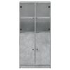 vidaXL betonszürke szerelt fa magasszekrény ajtókkal 68x37x142 cm