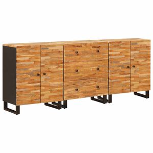vidaXL Sz&eacute;f 3 pcs Barna 60 x 33 x 75 cm T&ouml;m&ouml;r Mang&oacute;f&aacute;t