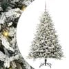 vidaXL Műfenyő vil&aacute;g&iacute;t&aacute;ssal &eacute;s g&ouml;mbk&eacute;szlettel Z&ouml;ld 150 cm PVC &eacute;s PE
