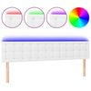 vidaXL feh&eacute;r műbőr LED-es fejt&aacute;mla 180 x 5 x 78/88 cm