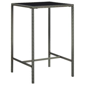 vidaXL sz&uuml;rke polyrattan &eacute;s &uuml;veg kerti b&aacute;rasztal 70 x 70 x 110 cm