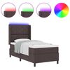 vidaXL LED Box Spring Ágy matracmal Sötét Barna 90 x 200 cm szövet
