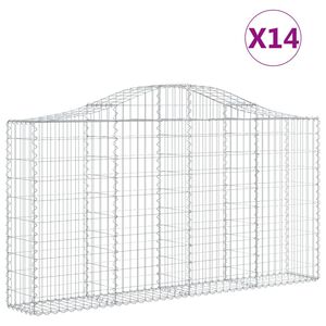 vidaXL 14 db &iacute;ves horganyzott vas gabion kos&aacute;r 200x30x100/120 cm