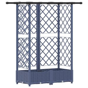 vidaXL Magas&iacute;tott &Aacute;gy Trellis-szel &eacute;s Tetővel Sz&uuml;rke 124 x 40 x 121 cm