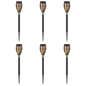 vidaXL K&uuml;lt&eacute;ri napelemes l&aacute;mp&aacute;k talppal 6 db Meleg feh&eacute;r 47,5 cm ABS