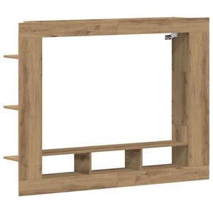 vidaXL TV szekr&eacute;ny 152 x 22 x 113 cm k&eacute;zműves t&ouml;lgy Szerelt fa