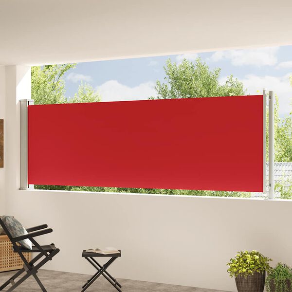 vidaXL piros beh&uacute;zhat&oacute; oldals&oacute; terasznapellenző 117 x 600 cm