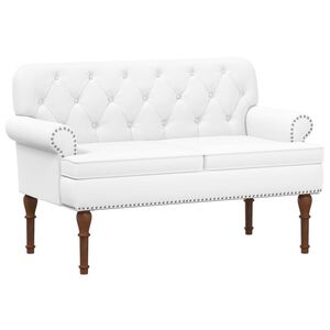 vidaXL Gombra tűz&ouml;tt loveseat Feh&eacute;r 120 x 65 x 77 cm Műbőr