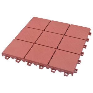 vidaXL Faszeg&eacute;ly j&aacute;r&oacute;lap 10 db Piros 30,5 x 30,5 x 2,2 cm Polipropil&eacute;n