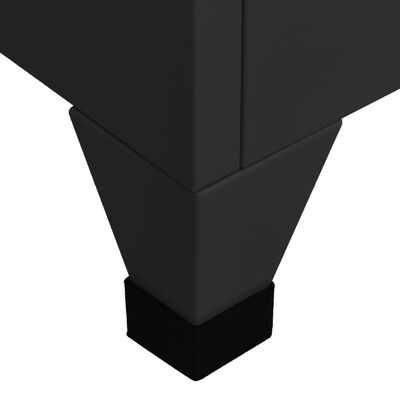 vidaXL fekete acél zárható szekrény 90 x 45 x 180 cm
