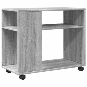 vidaXL sz&uuml;rke sonoma sz&iacute;nű szerelt fa kerekes kisasztal 70x35x60 cm