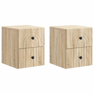 vidaXL Fali &eacute;jjeli szekr&eacute;ny 2 db Sonoma T&ouml;lgy 33 x 34,5 x 40 cm