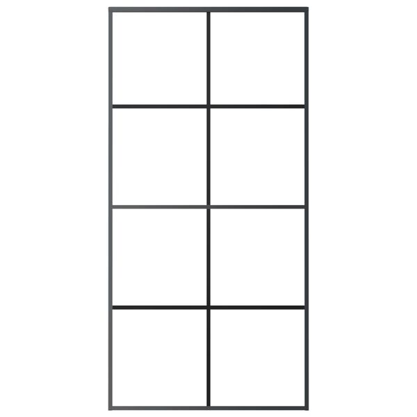 vidaXL fekete alumínium és ESG üveg tolóajtó 102,5 x 205 cm