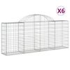 vidaXL 6 db &iacute;ves horganyzott vas gabion kos&aacute;r 200x30x80/100 cm