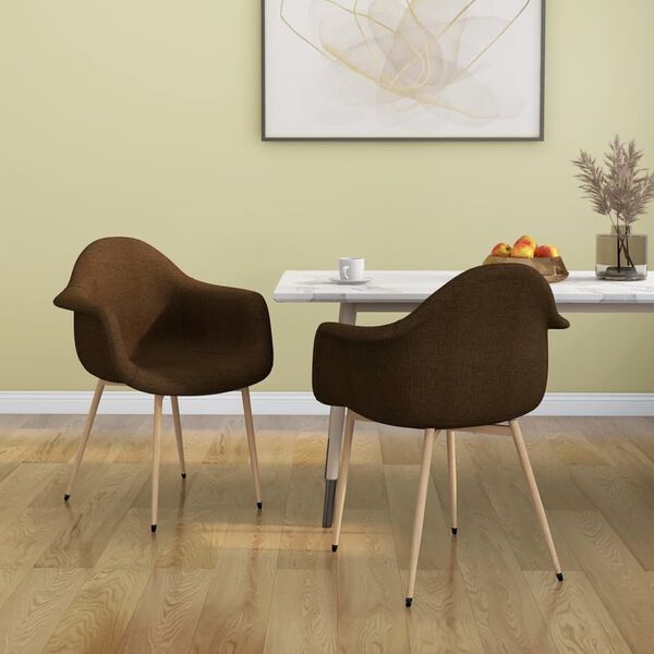 vidaXL 2 db s&ouml;t&eacute;tbarna sz&ouml;vet &eacute;tkezősz&eacute;k