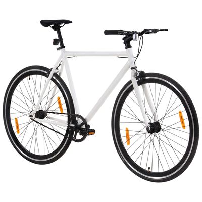 vidaXL fehér és fekete örökhajtós kerékpár 700c 55 cm