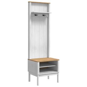 vidaXL Előszobafal FLORO Feh&eacute;r 50 x 40 x 158 cm T&ouml;m&ouml;r fenyőfa