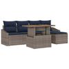 vidaXL Kerti Kanap&eacute; Szett t&aacute;rol&oacute;val 6 pcs Sz&uuml;rke Poli rattan