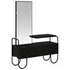 vidaXL &Ouml;lt&ouml;zk&ouml;dőasztal Fekete T&ouml;lgy 100 x 36,5 x 136 cm Szerelt Fa