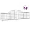 vidaXL 3 db &iacute;ves horganyzott vas gabion kos&aacute;r 200x30x40/60 cm