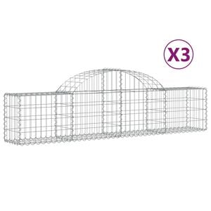 vidaXL 3 db &iacute;ves horganyzott vas gabion kos&aacute;r 200x30x40/60 cm