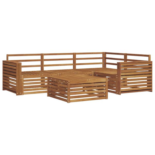 vidaXL K&uuml;lt&eacute;ri kanap&eacute; szett 5 pcs Term&eacute;szetes T&ouml;m&ouml;r Ak&aacute;cfa